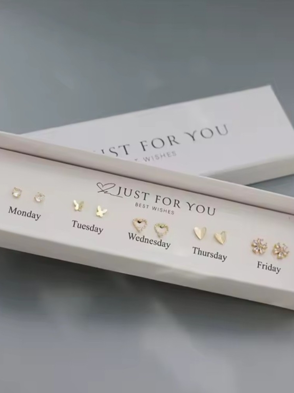Classy Statement Pieces "Just For You" 7-Day Gold Stud Earring Set